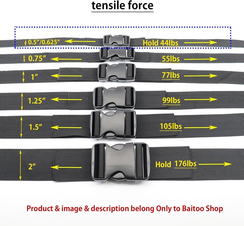 Baitoo Side Release Buckles Heavy Duty Plastic Buckle Snap Clips Clasps Backpack Buckle Replacement for Strap - Image 5